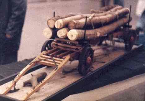 A 1/8th. scale model of a ''Timber Waggon'', built by Cliff Rogers of Abergavenny, from John Thompson plans.