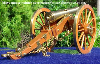 9lb. Smooth Bore Field Cannon, made in 1/22nd scale and totally scrachbuilt by “Radish” of Brisbane, Australia.